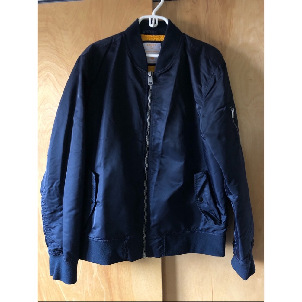 navy bomber jacket